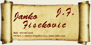 Janko Fišeković vizit kartica